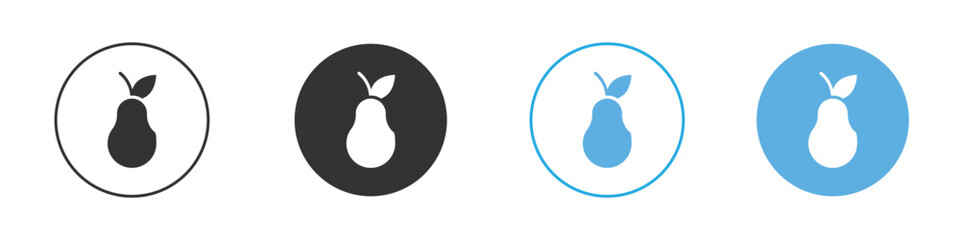 Pear icon Logo Template Design set