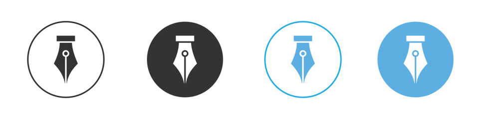 Pen nib icon Logo Template Design set