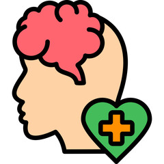 Mental Health lineal color icon