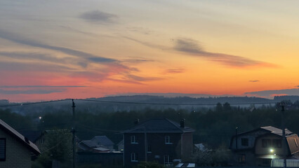 Fototapeta premium colorful sunset over the countryside