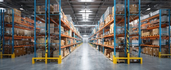 The organized warehouse interior showcasing efficient storage solutions and inventory management.
