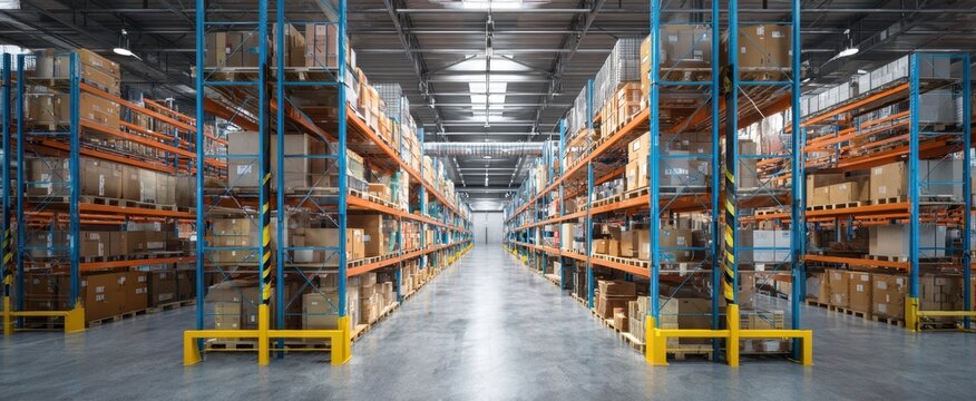 The organized warehouse interior showcasing efficient storage solutions and inventory management.