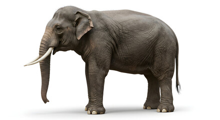 Fototapeta premium Realistic 3D Render of an Elephant Isolated on a White Background