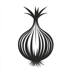 Onion icon, plant theme, minimalist style isolated on white background.