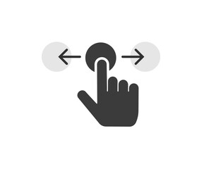 Swipe left right glyph simple icon, slide drag hand finger touch screen gesture vector graphic pictogram black, horizontal scroll info hint switch image clip art