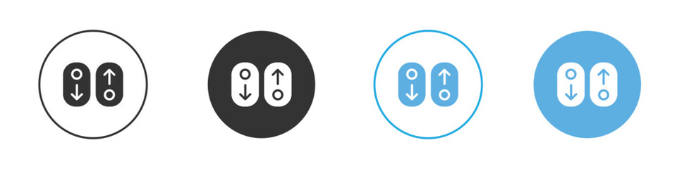 Scroll down up icon Logo Template Design set