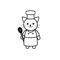 Fototapeta premium cat wearing a chefs hat and apron