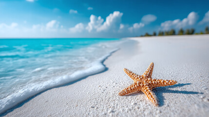 Starfish on a Tropical Beach Paradise