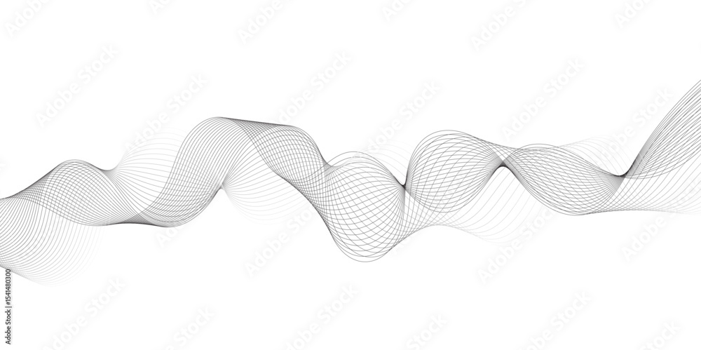 Leinwandbilder Abstract grey, white smooth element swoosh speed wave modern stream background. Wave with lines created using blend tool. Abstract frequency sound wave lines and twisted curve lines background.	