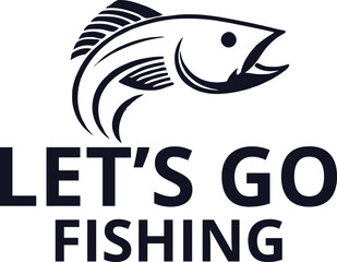 lets go fishing typography T-shirt design 
