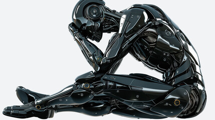 AI robot in deep thought