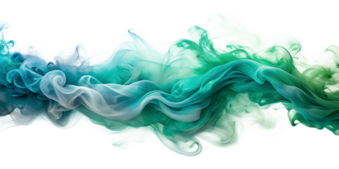 abstract colorful smoke on Transparent background