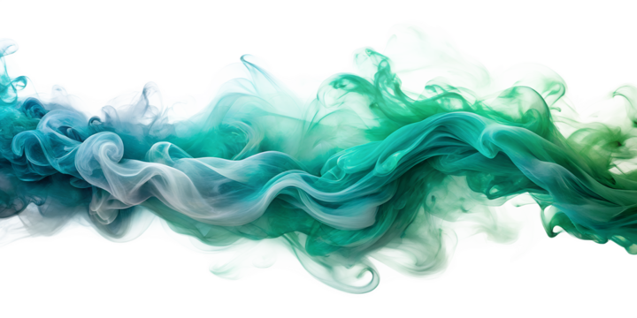 abstract colorful smoke on Transparent background