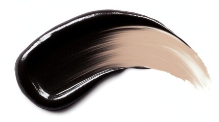 Obraz premium Luxury Black Foundation Smear on Creamy Surface, Glossy Cosmetic Element for Beauty Ads and Designs