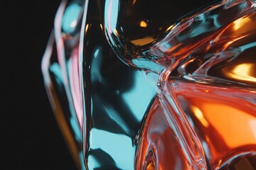 Abstract Geometric Design With Metallic Reflections And Vibrant Colors