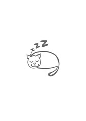 chat dort dessin zzz