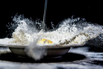 Dynamic Flour Splash in Baking Preparation