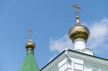 The Towers of the  Church on the sky background.