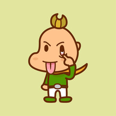 あっかんべーをする男の子のイラスト／Boy making a tongue-out