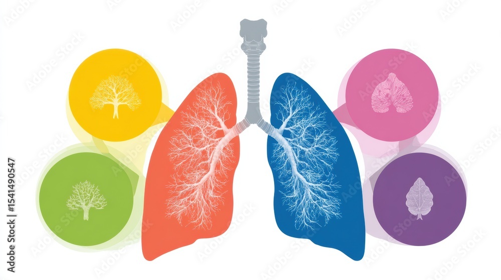 Poster Guide to Understanding Different Types of Lung Cancer With a Tabbed Layout Illustrating Vital Information and Pathways