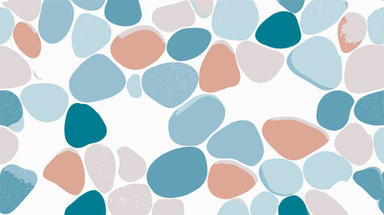 Colorful pebbles scatter creating pattern modern surface white background decorative graphic