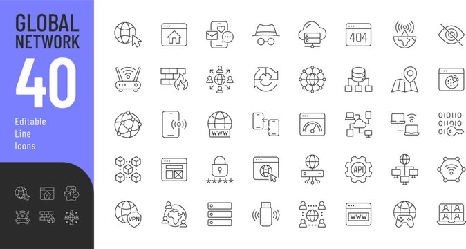 Icon, global, network, cyberspace, connection, computing, encryption, device, digital, cloud, networking, link, code, communication, computer, database, set, business, finance, globe, information, lap