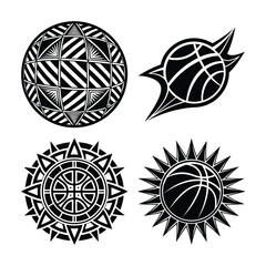 Fototapeta premium Basketball bundle silhouette 