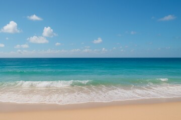 tropical beach with blue sky