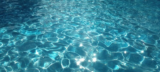 Obraz premium The shimmering surface of crystal-clear water reflecting sunlight in a tranquil pool.