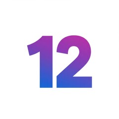 Obraz premium Gradient Number Twelve: A Vibrant Digital Design Element