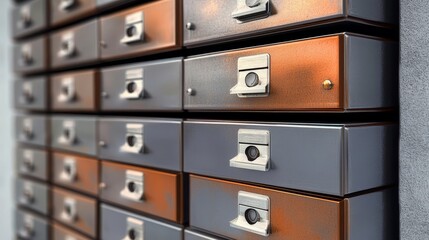 Fototapeta premium Secure Banking Lockers for Safe Storage Solutions, Designed for Modern Financial Environments