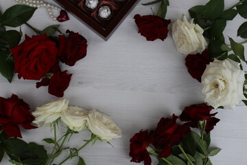 A beautiful rose, a small gift, a heart and a box of chocolates will make us happy any day
