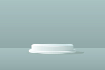 Minimal Cylindrical Podium Display Mockup – Vector Illustration