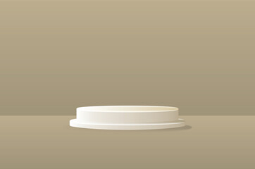 Minimal Cylindrical Podium Display Mockup – Vector Illustration