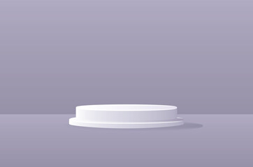 Minimal Cylindrical Podium Display Mockup – Vector Illustration