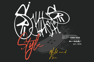 skateboarder, Skater art tees,  graffity sloganTee  art, t shirt graphics print vector illustration design, Skate board lettering, Urban typography hipster street art for graphic tees.eps8