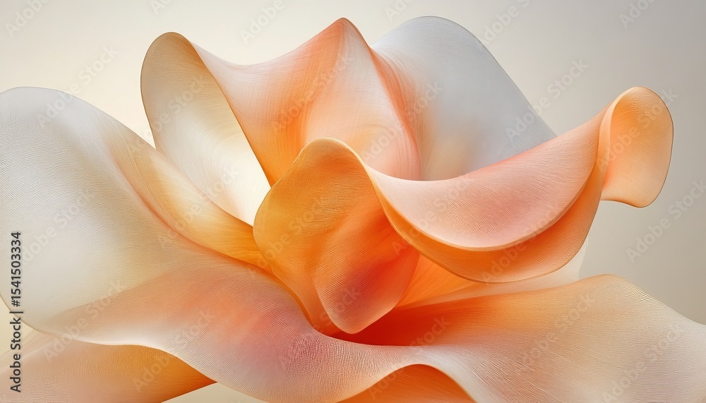 Poster delicate pastel red waves creating smooth patterns in a captivating soft color splash design