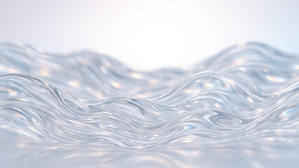 Abstract Prismatic Glass Waves Reflecting Light in Soft Pastel Tones
