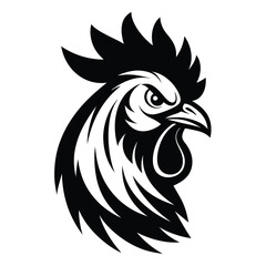 rooster silhouette Vector icon isolated on white background