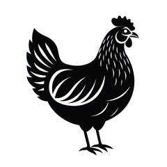 rooster silhouette Vector icon isolated on white background