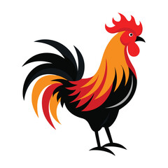 rooster illustration Vector icon isolated on white background