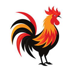 rooster illustration Vector icon isolated on white background