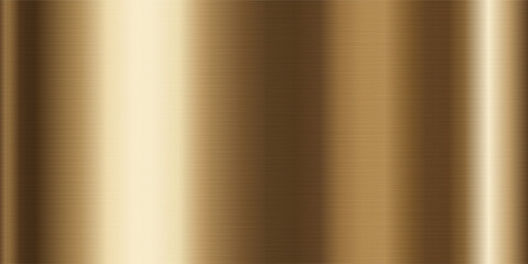 Gold gradient shiny metallic vector background with glossy polished golden steel texture material.