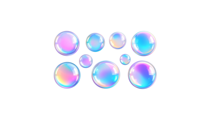 Shiny bubbles or crystal balls isolated on white background