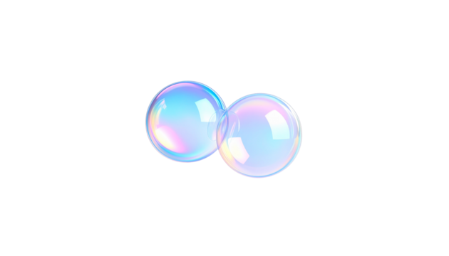 Shiny bubbles or crystal balls isolated on white background