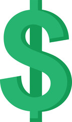 Flat dollar currency symbol icon	
