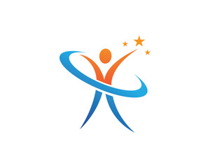 Human character logo sign