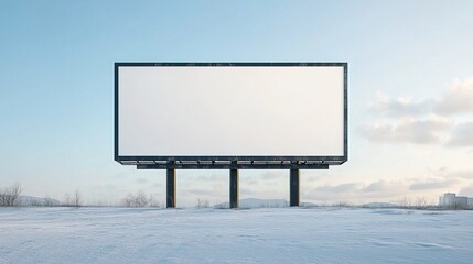 Obraz premium A blank billboard in a white space, ready for advertisement 