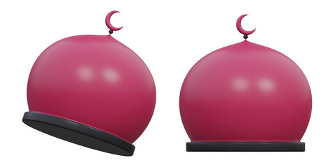 3d mosque dome icon for Ramadan and Eid celebration