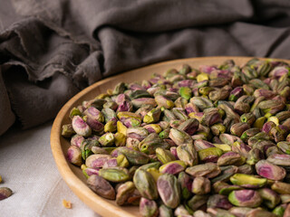Pistachio nut cashew. Healthy snack high in dietary fiber.